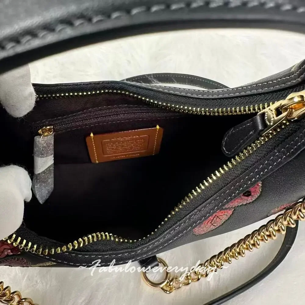 Coach Carmen Mini Crossbody Bag With Cherry Print In Leather/Gold/Black CCZ22